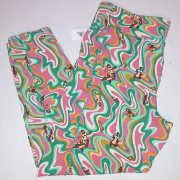 Brand New Genuine Disney Parks Merchandise Chip ‘n’ Dale Retro-Style Leggings - Picture 2 of 13